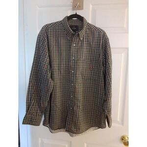 Ivy Crew Multi-Color Brn  Blu & White Button Down Shirt Medium Sz L